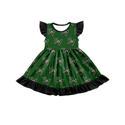 (Custom Design Preorder MOQ 5) Team's RV Print Girls Knee Length Summer Dress