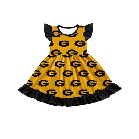 (Custom Design Preorder MOQ 5) Team's G Print Girls Knee Length Summer Dress