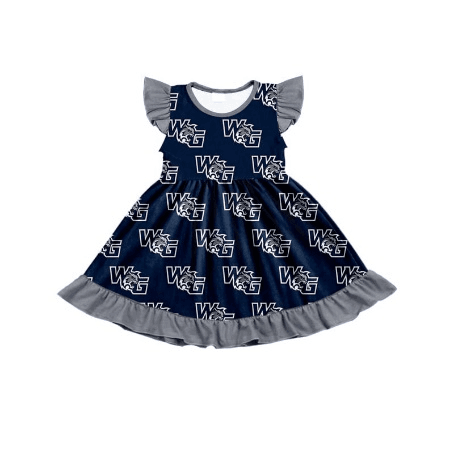 (Custom Design Preorder MOQ 5) Team's WG Print Girls Knee Length Summer Dress