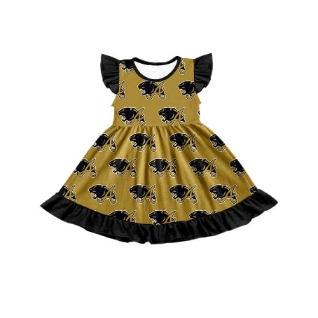 (Custom Design Preorder MOQ 5) Team's A Print Girls Knee Length Summer Dress