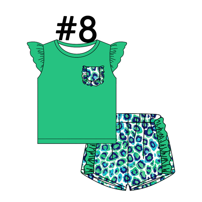 12.14(Custom Design Preorder MOQ 5 Each Design) 6-10 Colors Leopard Print Girls Summer Matching Clothes Sisters Wear