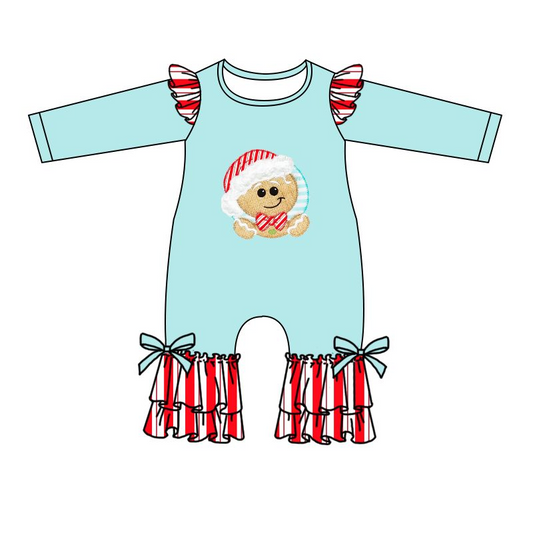 (Custom Design MOQ 5)Gingersnap Baby Girls Christmas Romper