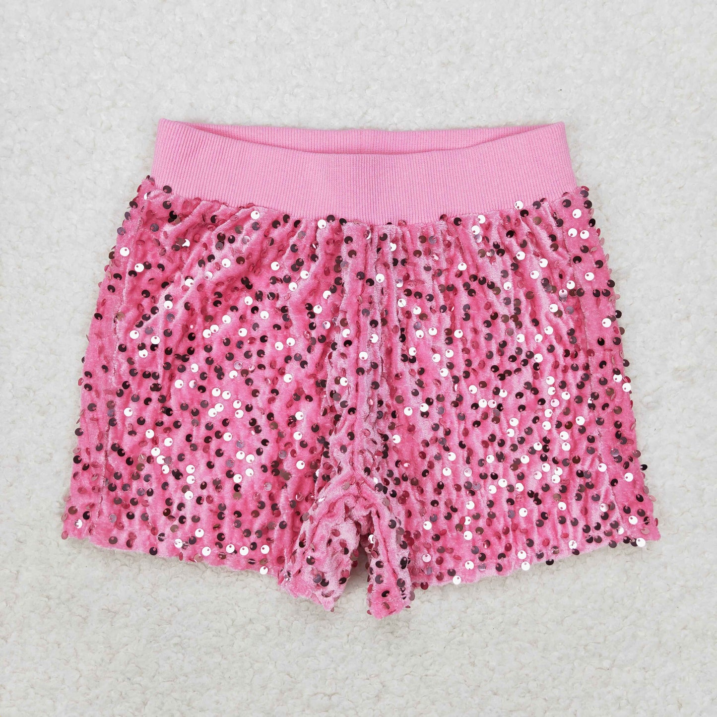 GSSO1425 Singer Swiftie Top Pink Sequin Shorts Girls Summer Clothes Sets