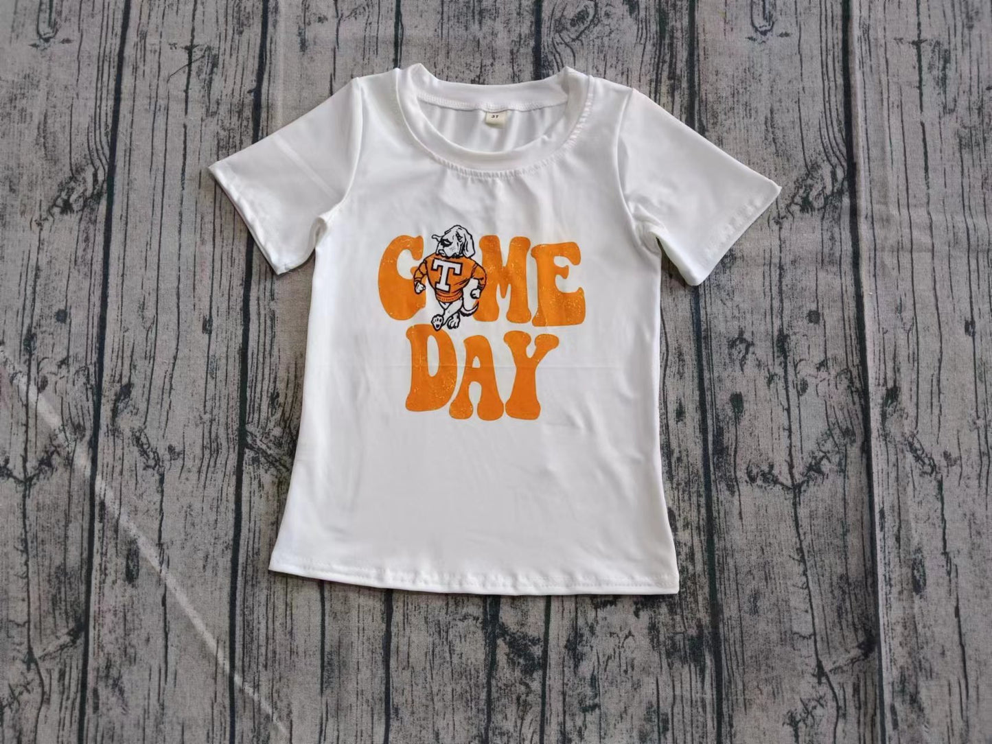 (Custom Design Preorder MOQ 5 ) Team's TENNESSEE Orange Game Day Print Boys Summer Tee Shirts Top