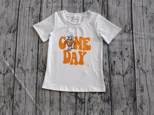 (Custom Design Preorder MOQ 5 ) Team's TENNESSEE Orange Game Day Print Boys Summer Tee Shirts Top