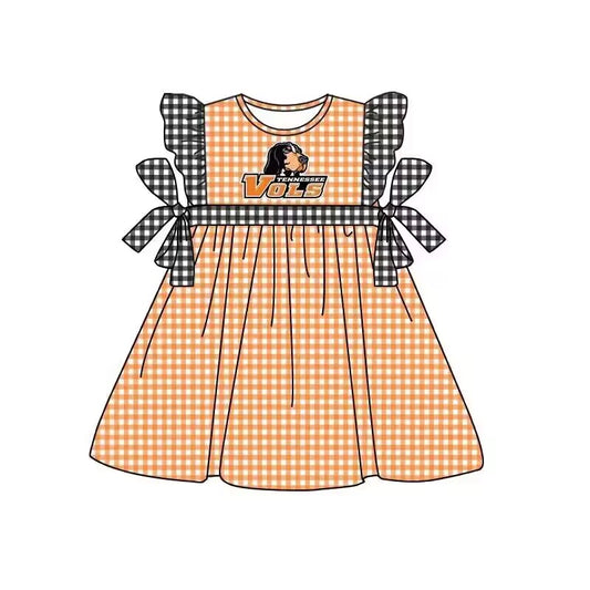(Custom Design Preorder MOQ 5)  Team's Tennessee Print Girls Summer Dress