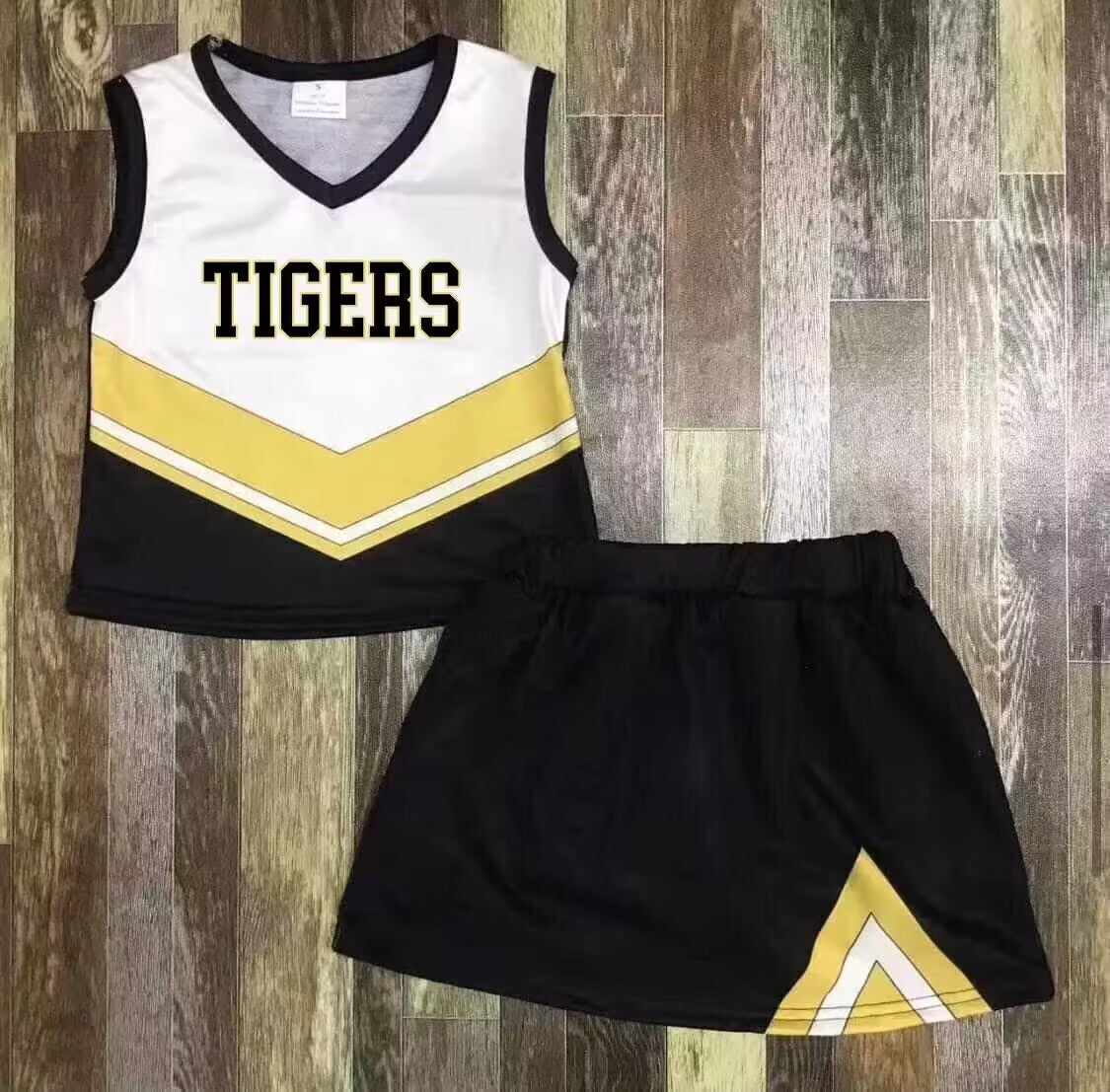 (Custom Design Preorder MOQ 5) Football Team's TIGERS Print Skirts With The Shorts Girls Clothes Sets