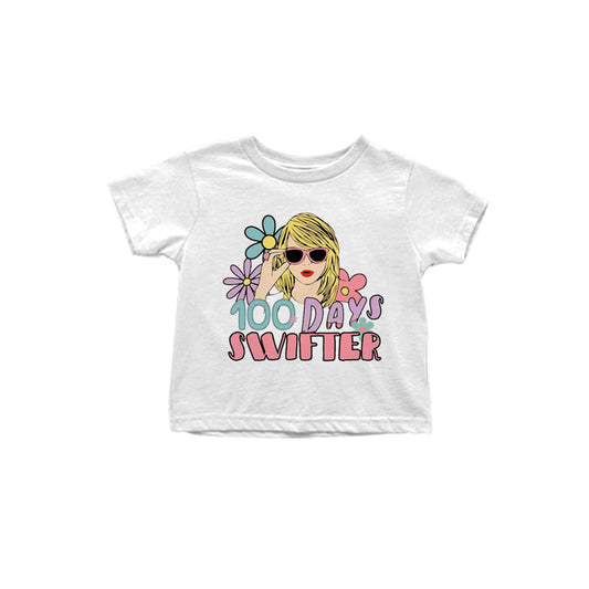 (Custom Design Preorder MOQ 5) Singer Swiftie 100 Days Print Girls Summer Tee Shirts Top