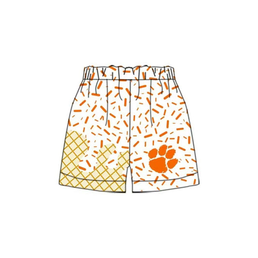 (Custom Design Preorder MOQ 5 Each Item) Team's Paw Sprinkles Print Summer Bottom Shorts Mom and Me Matching Clothes