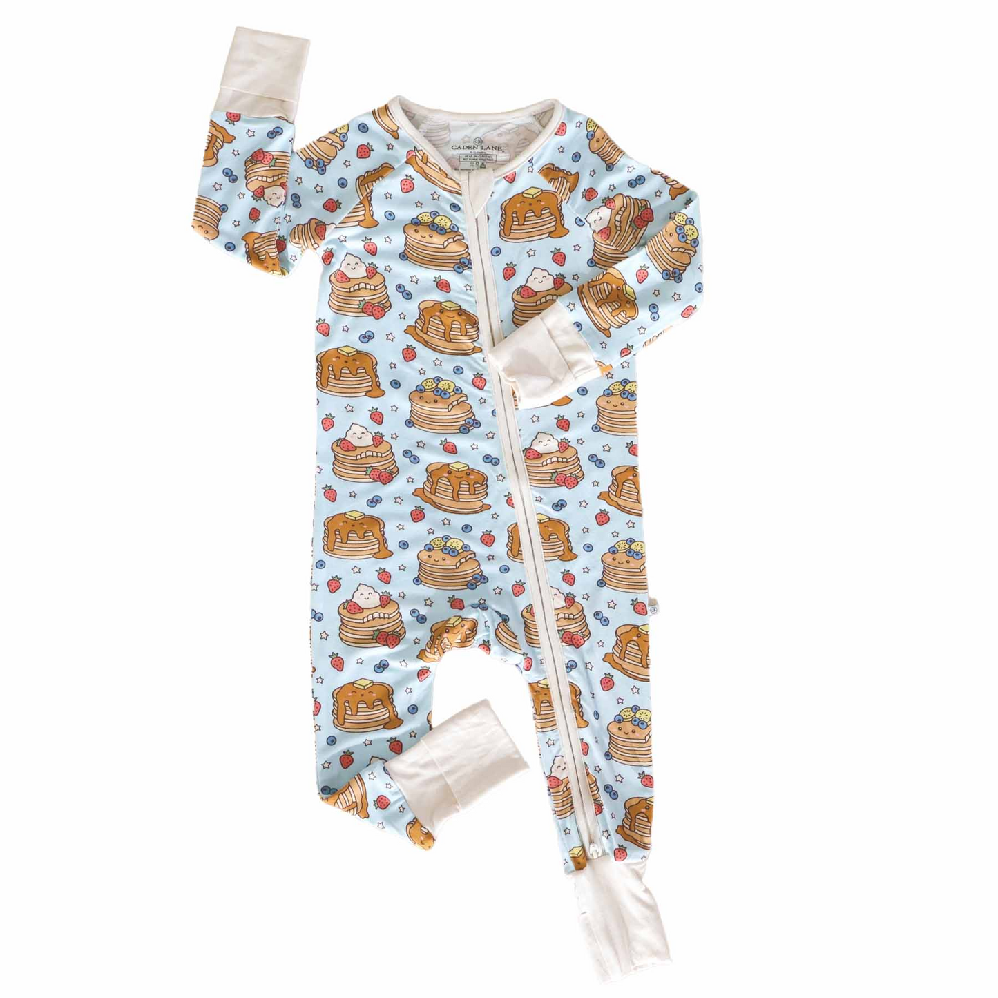 (Custom Design Preorder MOQ 5) Fruit Pie Print Baby Girls Fall Bamboo Sleeper Zipper Romper