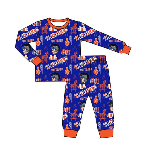 (Custom Design Preorder MOQ 5) Team's JDL Print Kids Fall Pajamas Clothes Set