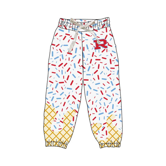 (Custom Design Preorder MOQ 5 Each Design) Team's R Sprinkles Print Joggers Bottom Pants Mom and Me Matching Clothes