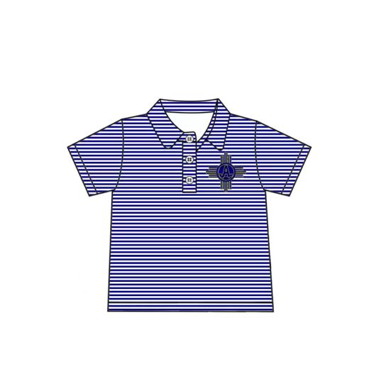 (Custom Design Preorder MOQ 5 Each Item)Team's Jal Public Stripes Print Polo Top Mom and Me Matching Clothes
