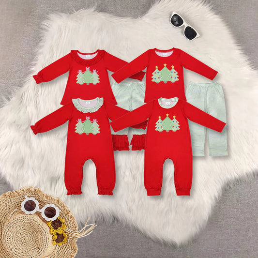 Christmas Tree Print Sibling Christmas Matching Clothes