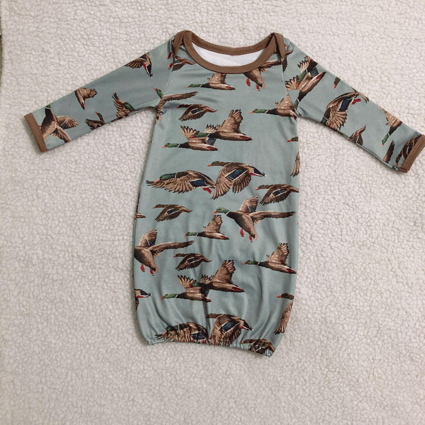 (Custom Design Preorder MOQ 5) Baby Duck Print Gown Newborn Clothes