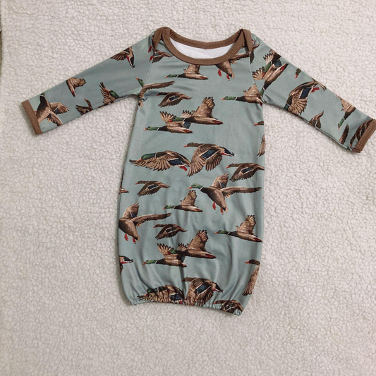 (Custom Design Preorder MOQ 5) Baby Duck Print Gown Newborn Clothes