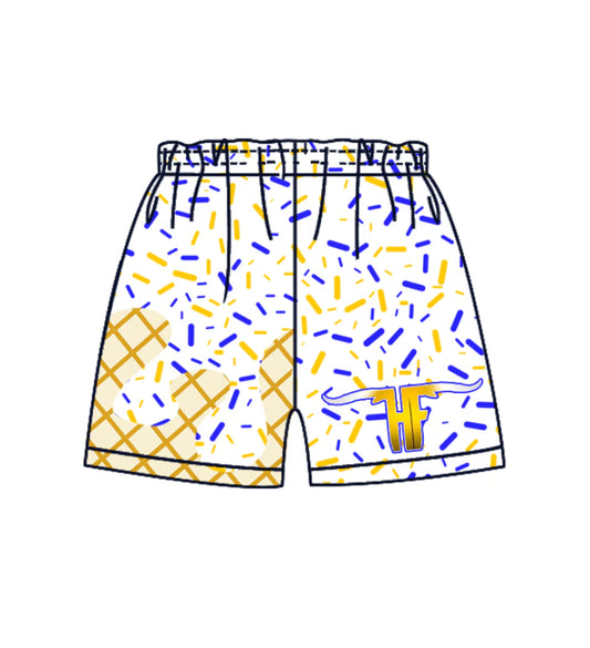 (Custom Design Preorder MOQ 5 Each Design) Team's HF Sprinkles Print Summer Bottom Shorts Mom and Me Matching Clothes