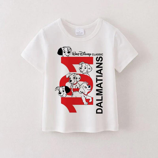 (Custom Design Preorder MOQ 5) Cartoon Dog Print Boys Summer Tee Shirts Top