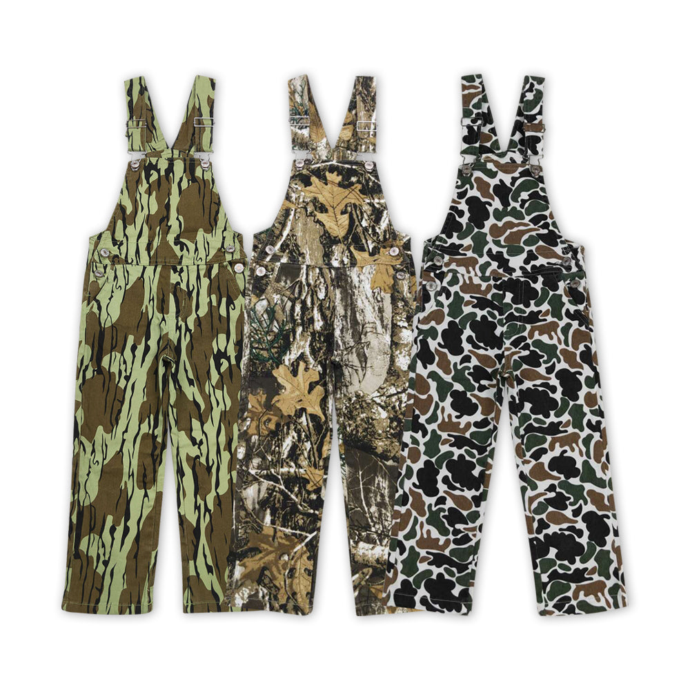 3 Colors Camo Print Denim Kids Suspender Overall Jumpsuit