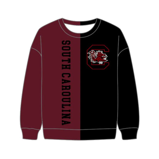 (Custom Design Preorder MOQ 5 Each Item) Team's SOUTH CAROULINA Print Long Sleeve Tee Shirts Top Mom and Me Matching Clothes