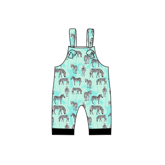 (Custom Design MOQ 5) Zebra Print Baby Boys Romper