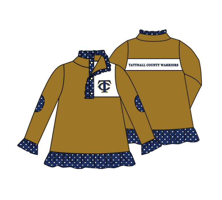 (Custom Design Preorder MOQ 5) Team's TC Print Girls Button Pullover Shirts