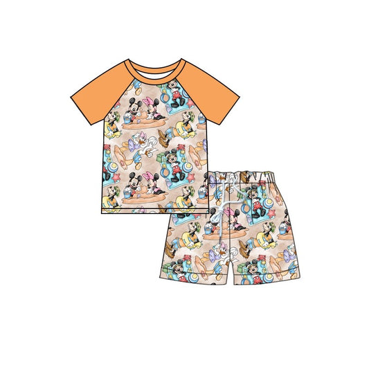 (Custom Design Preorder MOQ 5)  Cartoon Mouse Print Boys 2 Pieces Swimsuits