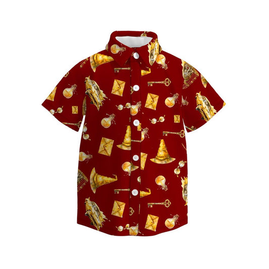 (Custom Design Preorder MOQ 5) Cartoon Magic Key Print Boys Summer Tee Shirts Top