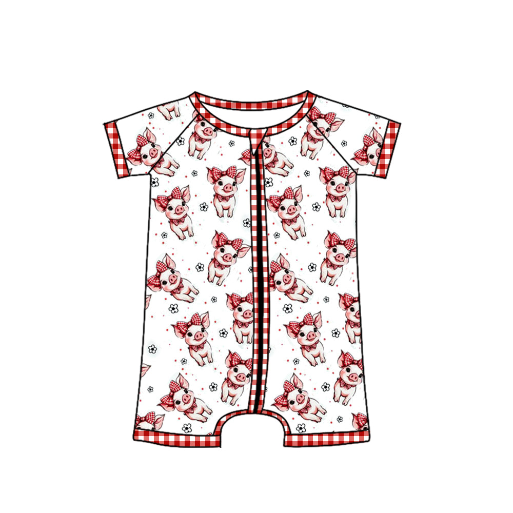 (Custom Design Preorder MOQ 5 Each Design) Pig Flowers Print Family Summer Matching Clothes