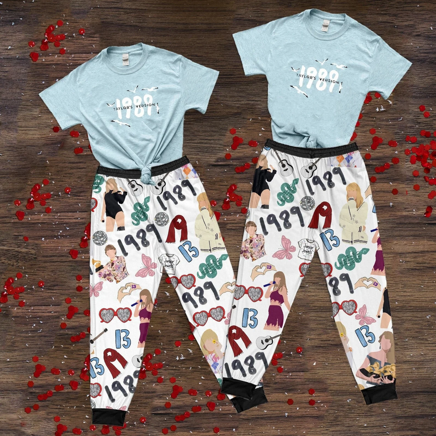 (Custom Design Preorder MOQ 5) 1989 Blue Top Singer Design Girls Clothes Set