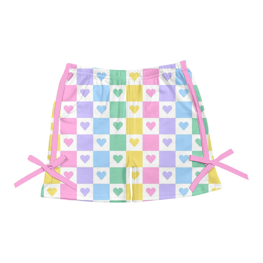 3.29(Custom Design Preorder MOQ 5) Colorful Plaid Heart Print Girls Summer Bottom Shorts