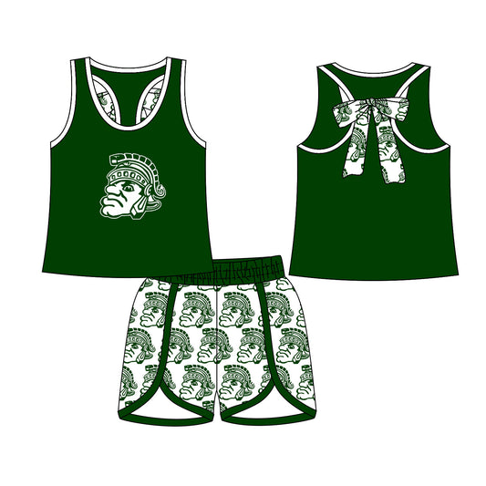 (Custom Design Preorder MOQ 5) Team's Ottoville Green Top Shorts Girls Summer Clothes Set