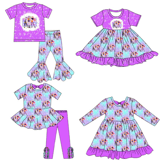 (Custom Design Preorder MOQ 5 Each Item) Cartoon KPOP Character Print Girls Matching Clothes