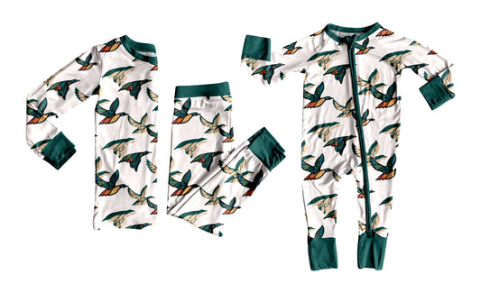 5.23(Custom Design Preorder MOQ 5 Each Design) Duck Print Kids Pajamas Matching Clothes Sisters Wear