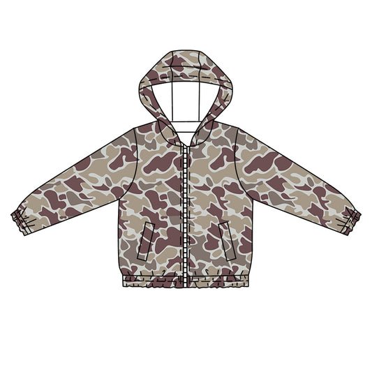 (Pre-order)BT1033 Camo Print Boys Zipper Hoodie Jacket Top