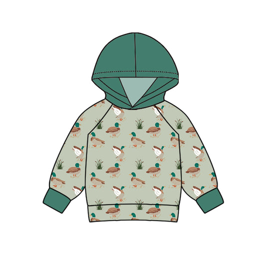 (Custom Design Preorder MOQ 5) Duck Print Kids Hoodie Tops