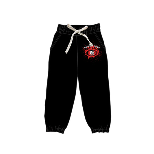 (Custom Design Preorder MOQ 5 Each Design) Team's Shawnee Youth Indians Black Print Joggers Bottom Pants Mom and Me Matching Clothes