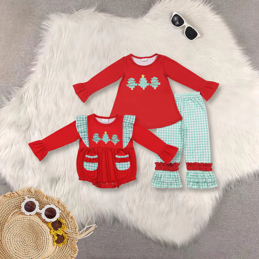 Christmas Tree Print Sisters Christmas Matching Clothes