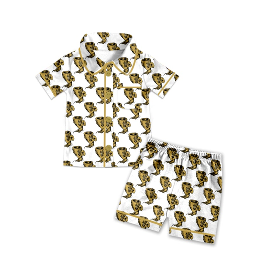 (Custom Design Preorder MOQ 5 Each Design) Team's Lamesa ISD Print Summer Pajamas Outfits Mom and Me Matching Clothes