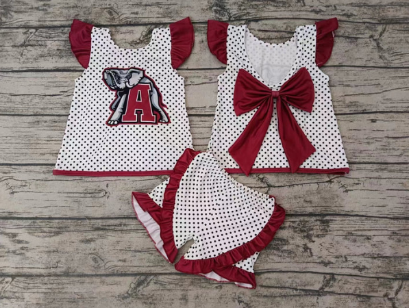 (Custom Design Preorder MOQ 5) Team's Alabama Print Girls Summer Clothes Set