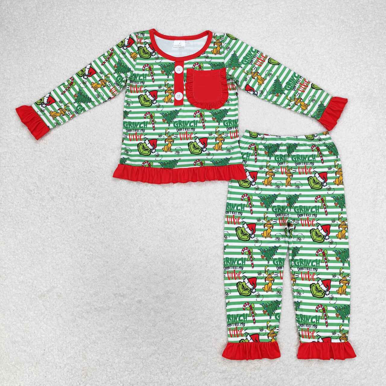 Green Frog Vibe Print Sibling Christmas Matching Clothes