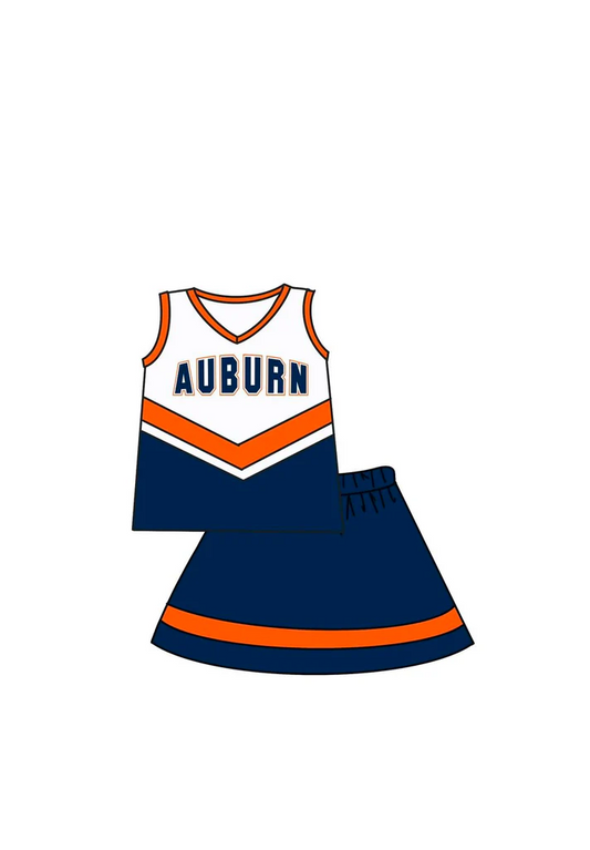 (Split Order Preorder) Deadline October 26 Team's AUBURN Print Girls Summer Skirts Clothes Set