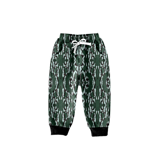 (Custom Design Preorder MOQ 5) Dark Green Camo Kids Hunting Pants