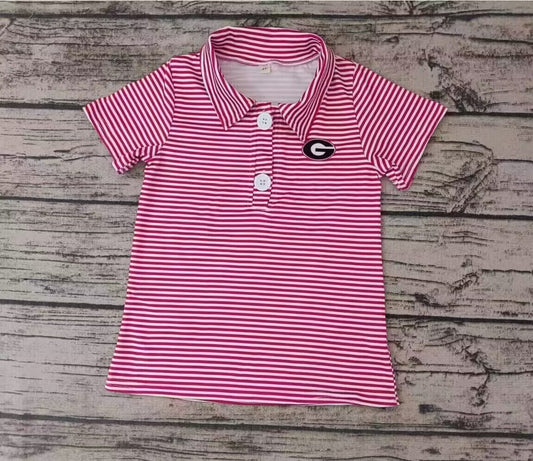 (Custom Design Preorder MOQ 5)  Team's G Print Boys Summer Polo Tee Shirts Top