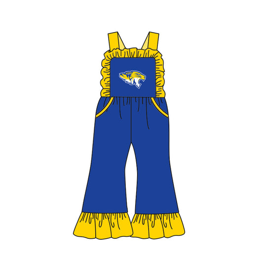 (Custom Design Preorder MOQ 5) Team's Frenship Blue Print Girls Summer Jumpsuits