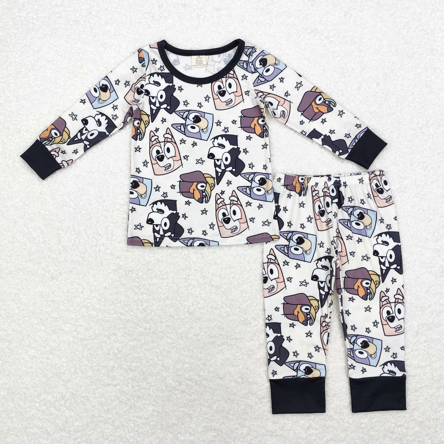 Cartoon Dog Stars Print Brothers Fall Bamboo Matching Pajams Clothes