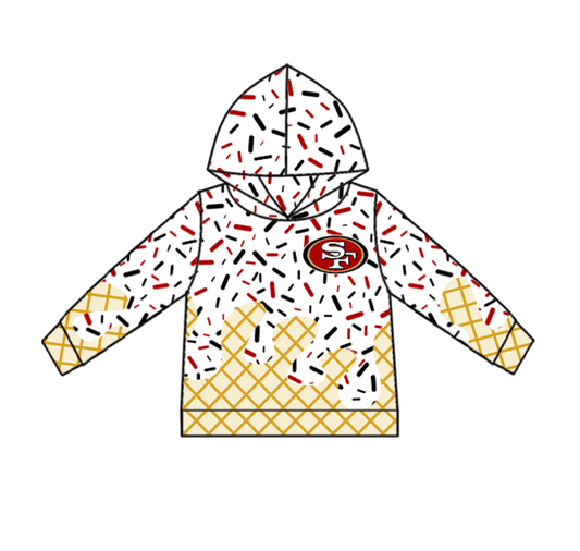 (Custom Design Preorder MOQ 5) Team's SF Sprinkles Print Kids Long Sleeve Hoodie Top