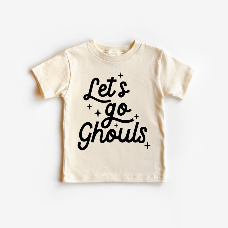 (Custom Design Preorder MOQ 5) Let's Go Ivory Print Girls Tee Shirts Top