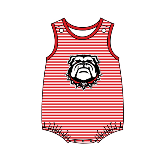 (Custom Design Preorder MOQ 5 ) Team's GEORGIA Print Baby Summer Romper