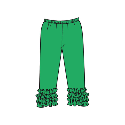 (Custom Design Preorder MOQ 5) Kelly Green Color Girls Icing Pants